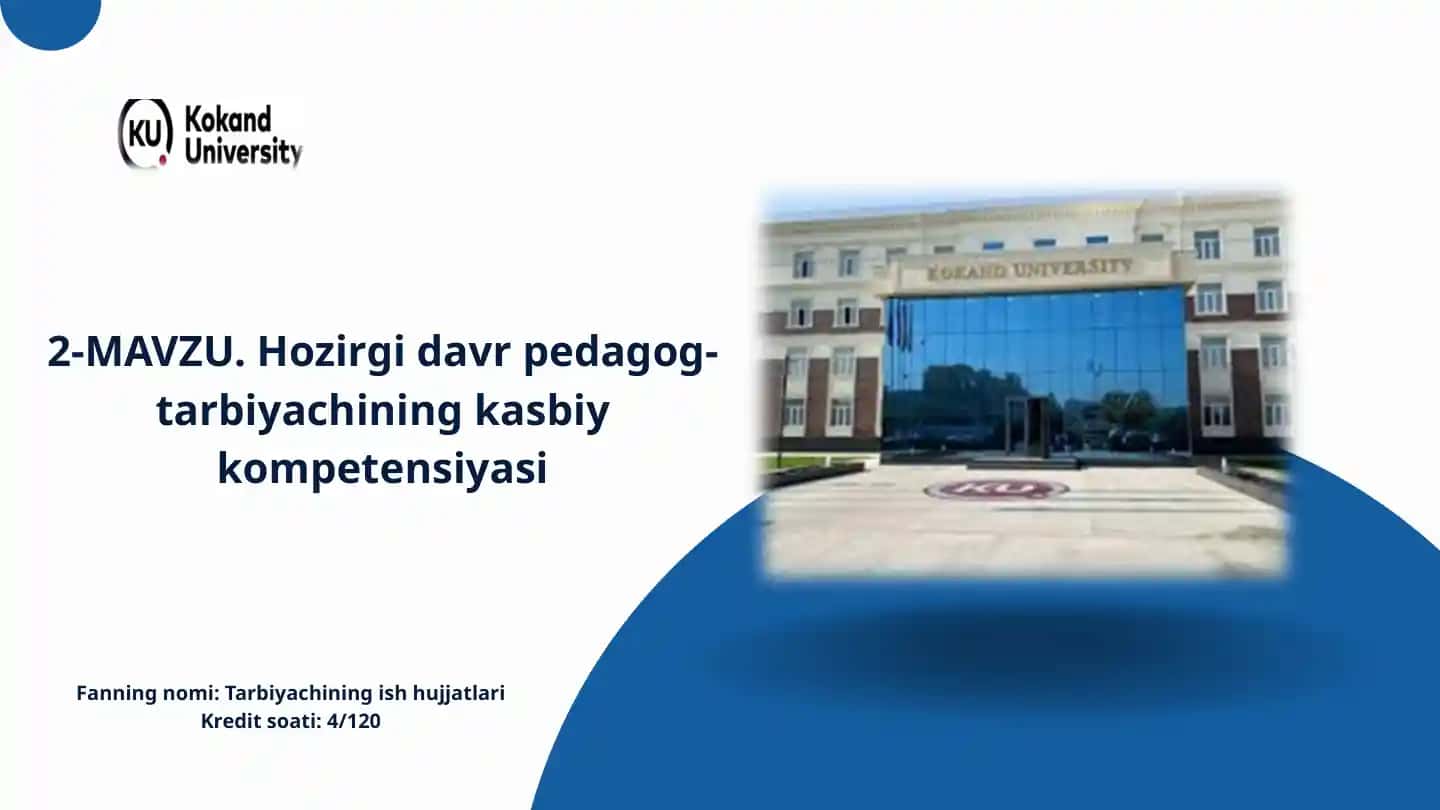 Tarbiyachining ish hujjatlari