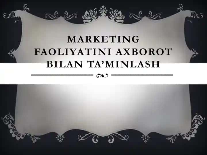 MARKETING AXBOROT TIZIMI
