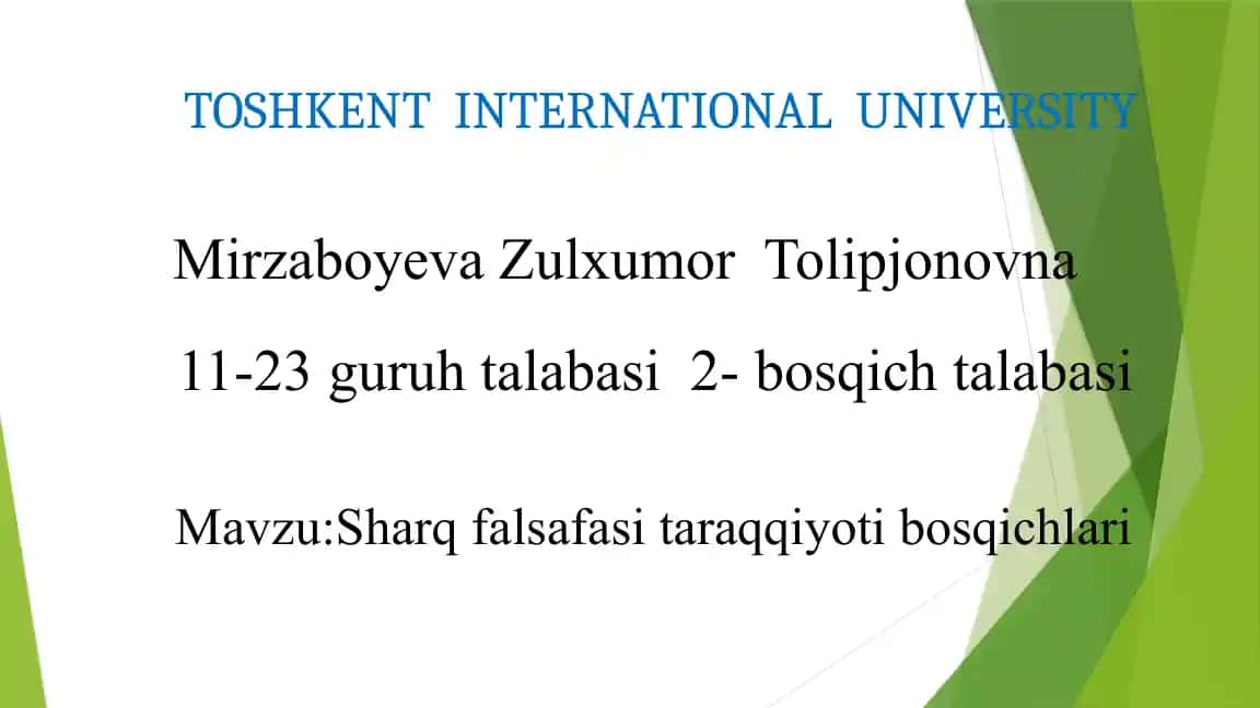 Sharq falsafasi taraqqiyoti
