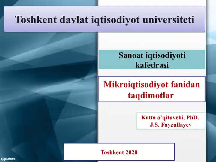 Talab va taklif tahlili asoslari