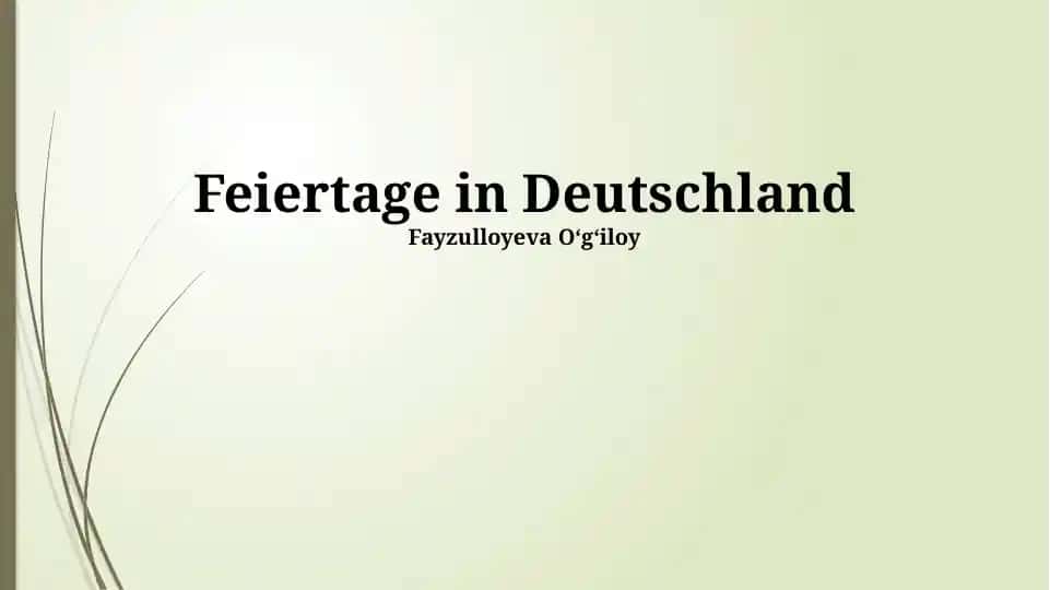 Feiertage in Deutschland