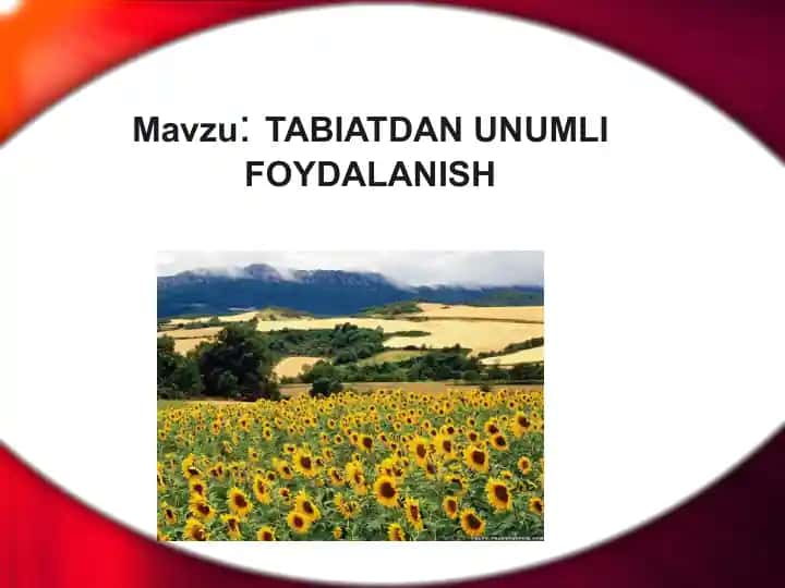Tabiatdan foydalanish