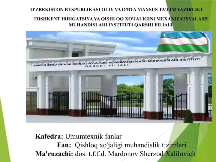 Meva-sabzavot va bog‘dorchilikda mahsulotlar etishtirish agrotexnologiyalari va texnikasi