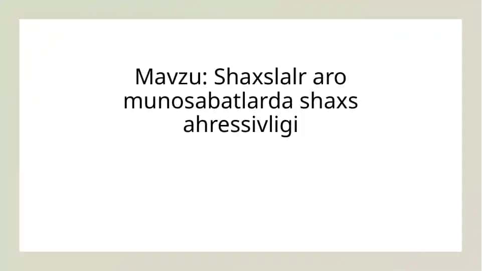 Shaxslar oromonu sabatlari