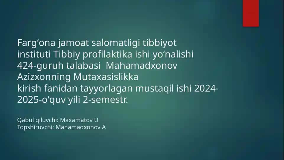Asosiy ozuqaviy moddalar — vitamin va minerallarning biologik roli