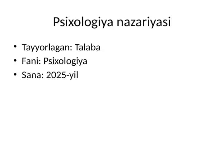 Psixologiya nazariyasi