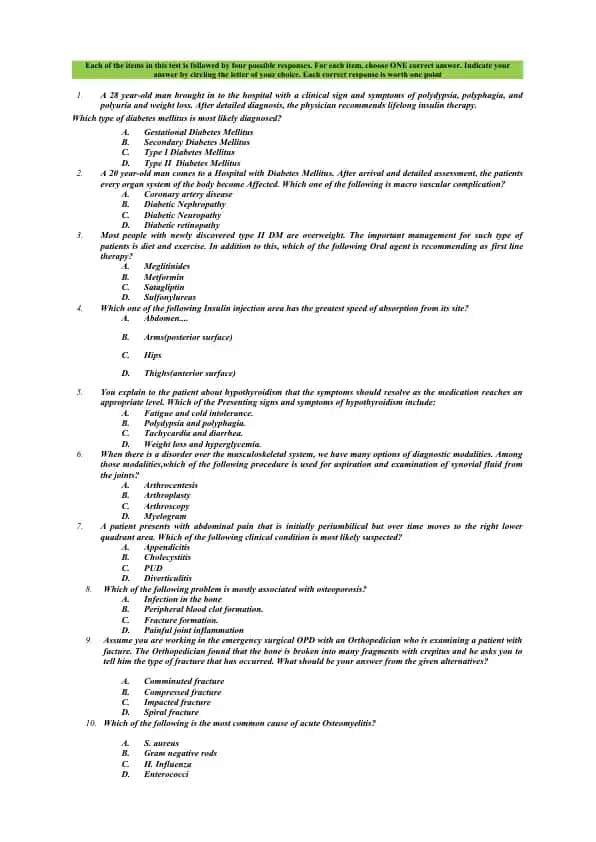 Diabetes Mellitus Management Guide