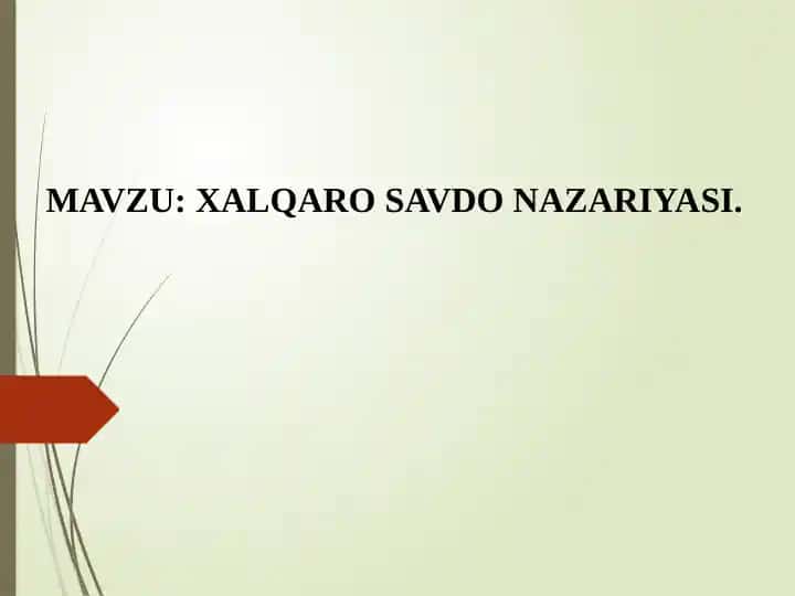 Xalqaro savdo nazariyasi