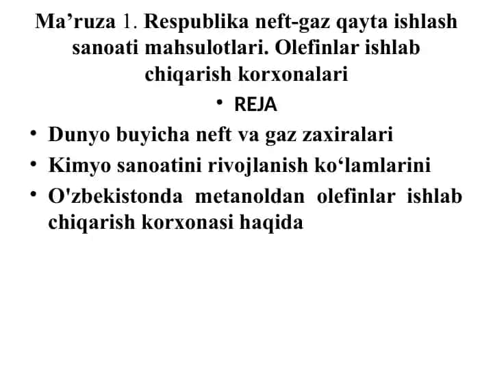 Olefinlar ishlab chiqarish korxonasi