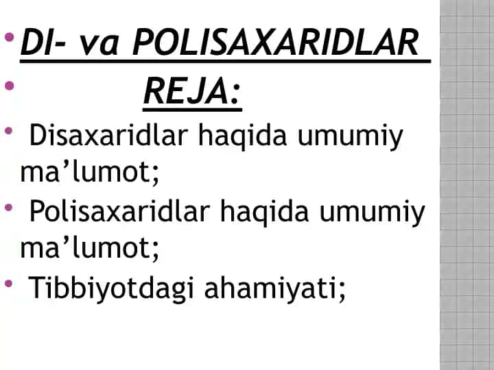 Di va polisaxaridlar