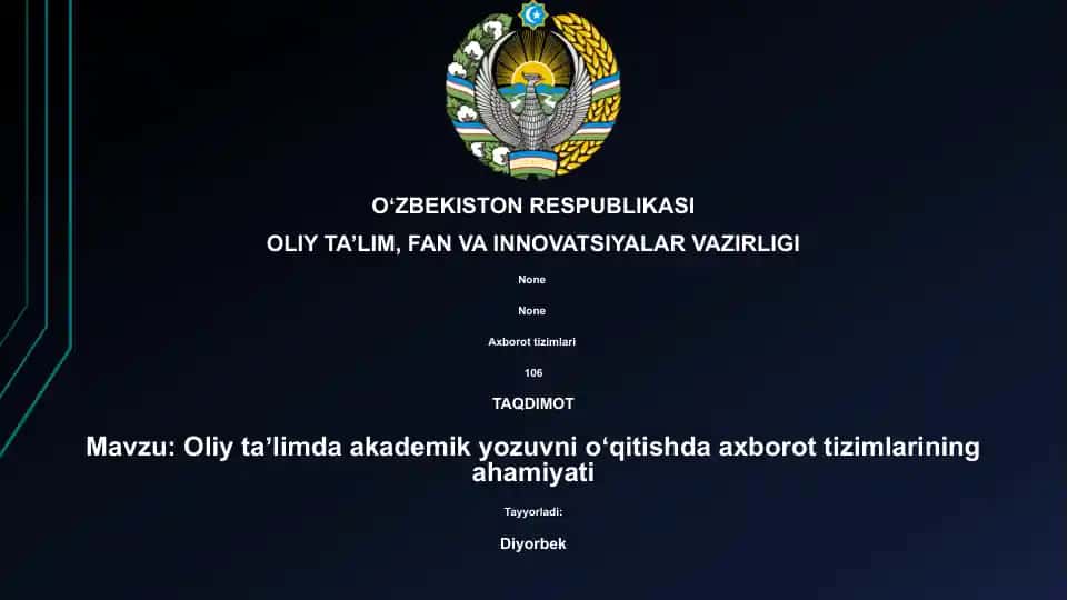 Oliy taʼlimda akademik yozuvni oʻqitishda axborot tizimlarining ahamiyati
