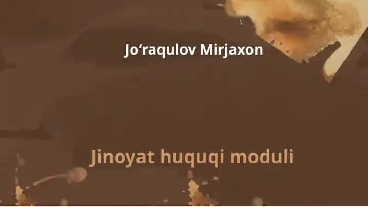 Jinoyat Huquqi Moduli