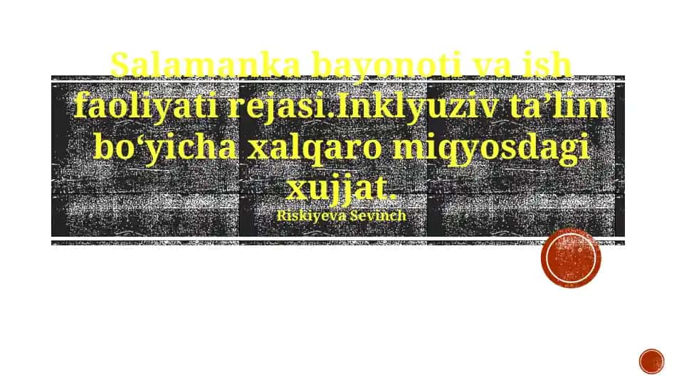 Salamanka bayonoti va ish faoliyati rejasi