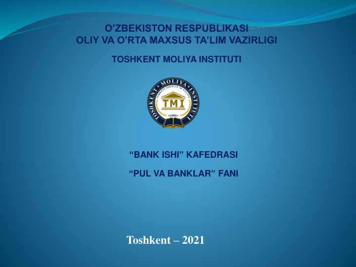 Pul va banklar fani