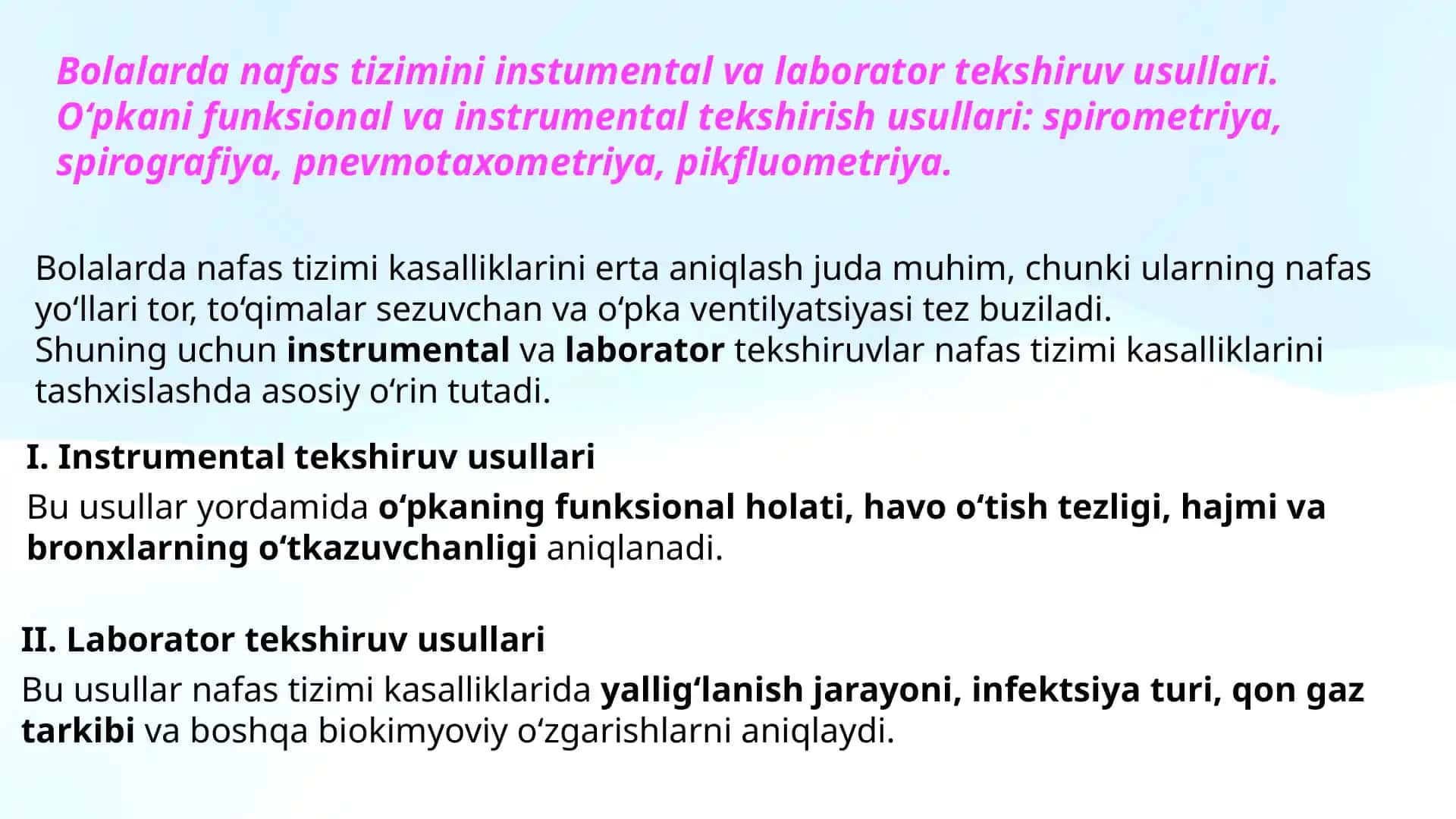Nafas tizimi kasalliklari tekshiruvi