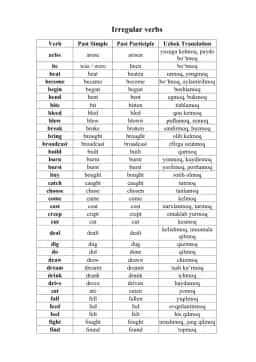 Irregular verbs