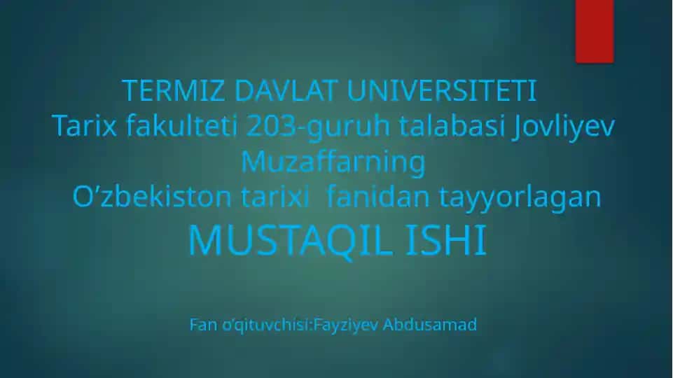 O'zbekiston tarixi