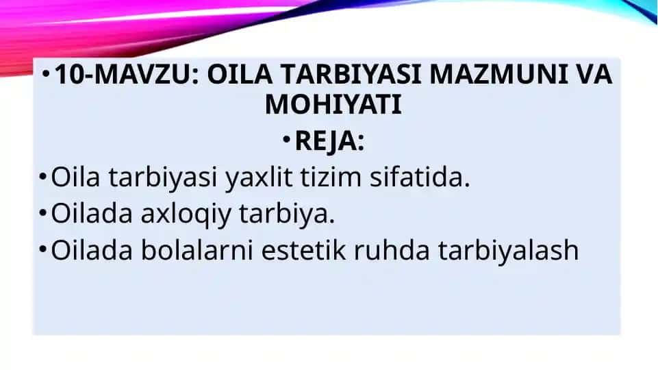 Oila Tarbiyasi