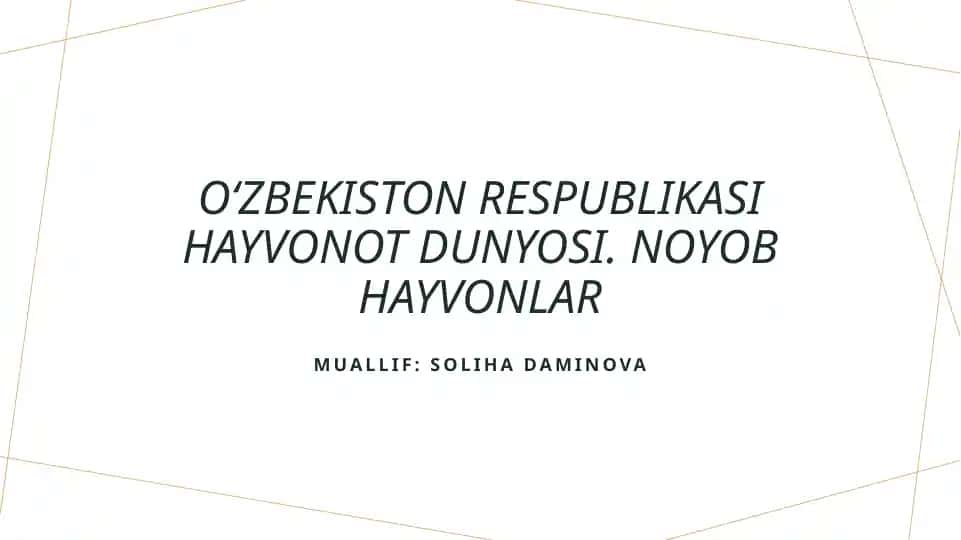 O‘zbekiston Respublikasi hayvonot dunyosi
