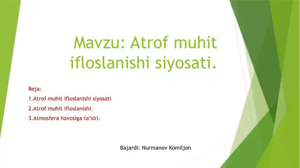 Atrof muhit ifloslanishisiyosati