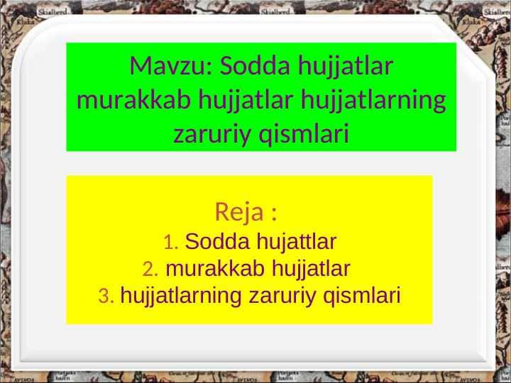 Tashkiliy hujjatlar haqida tadqiqot
