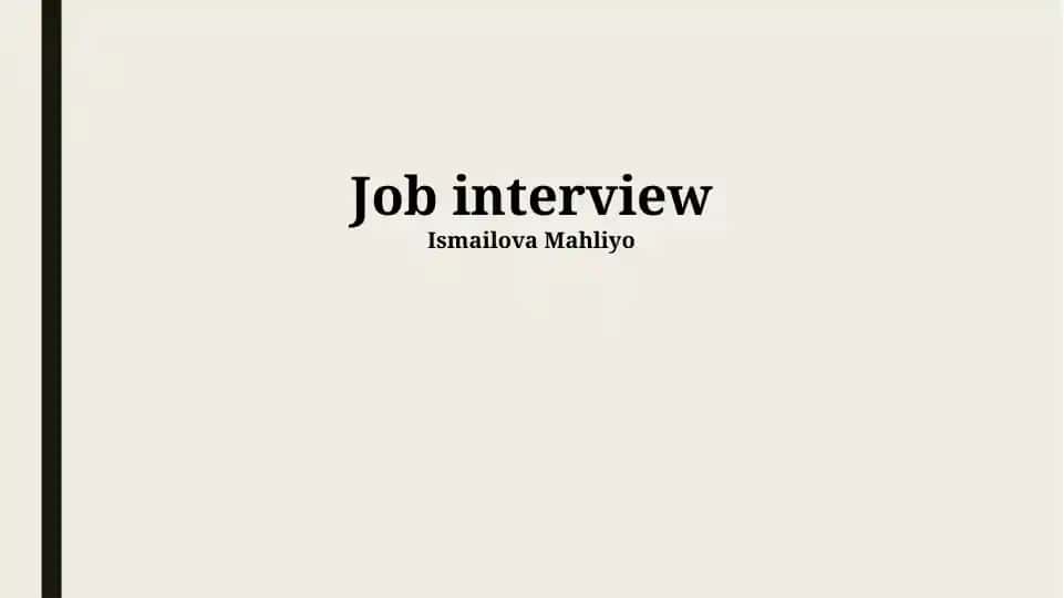 Job interview