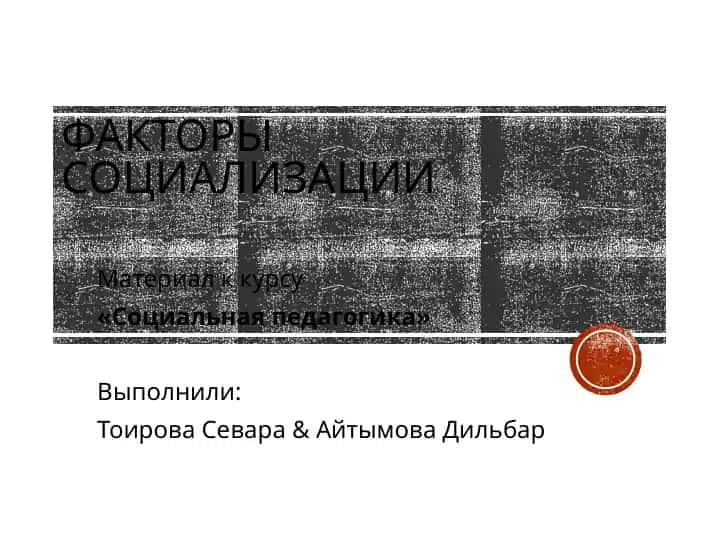 Факторы социализации