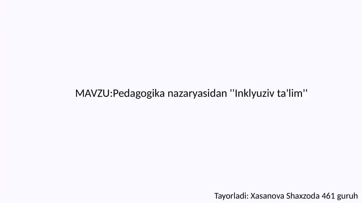 Inklyuziv ta'lim