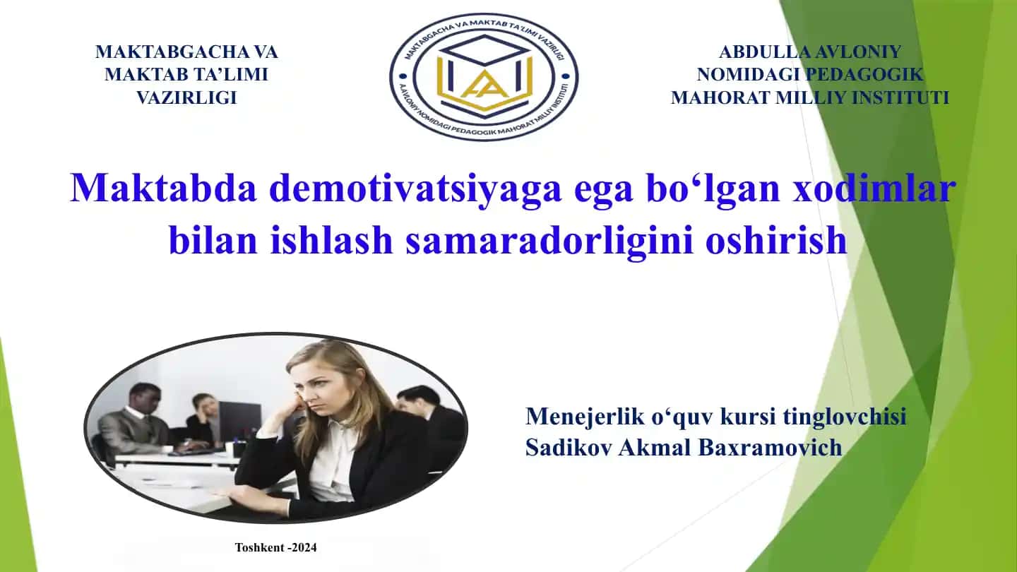 Motivatsiyaga xodimlarni ko‘tarish