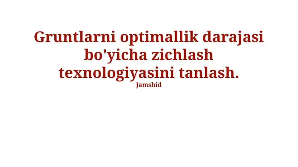 Tuproqni Siqish Texnologiyalari