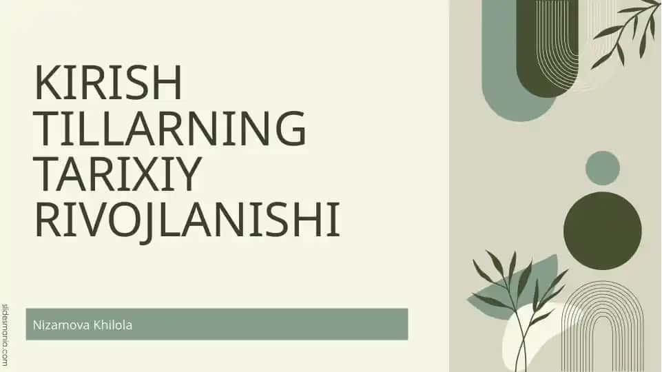 TILLARNING TARIXIY RIVOJLANISHI