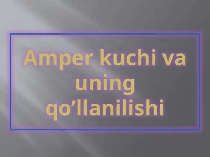 Amperkuchivauning qo’llanilishi