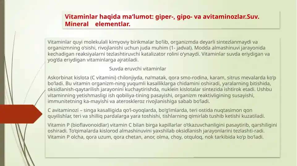 Askorbinat kislota (C vitamini)