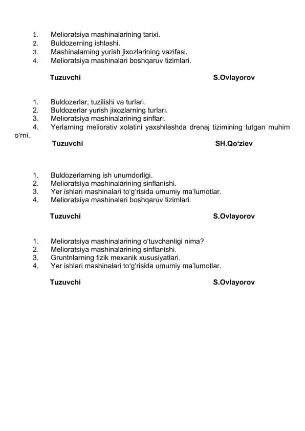 Melioratsiya mashinalarining tarixi