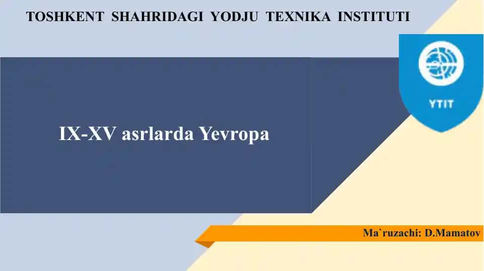 IX-XV asrlarda Yevropa