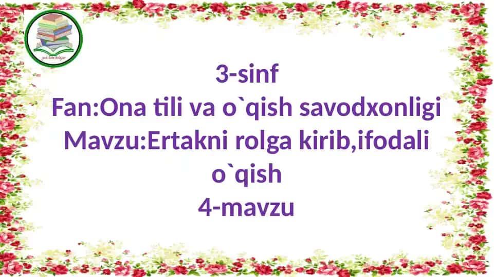 Ertakni rolga kirib, ifodali o`qish