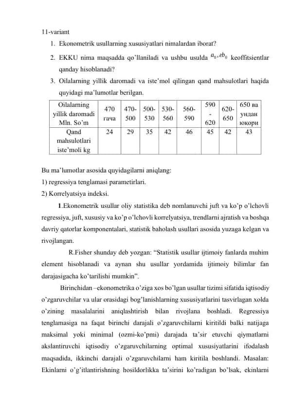 Ekonometrik usullar