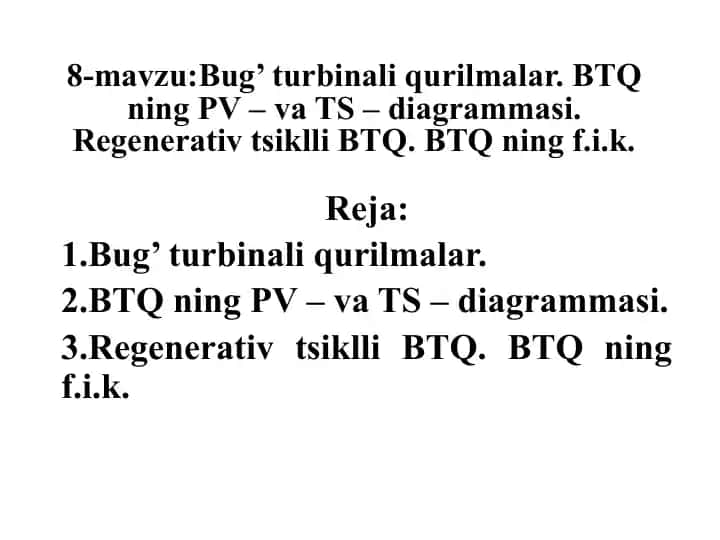 Bug’ turbinali qurilmalar