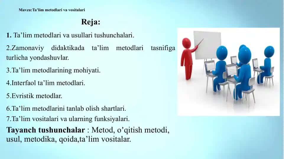 Ta’lim metodlari va vositalari