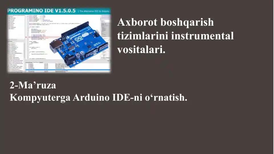 Arduino IDE-ni o'rnatish