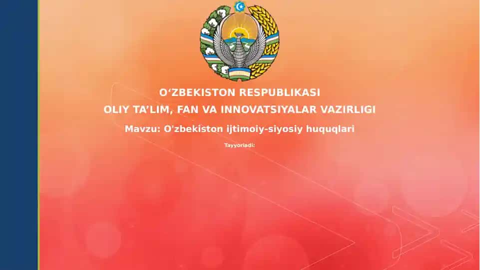 O'zbekiston ijtimoiy-siyosiy huquqlari