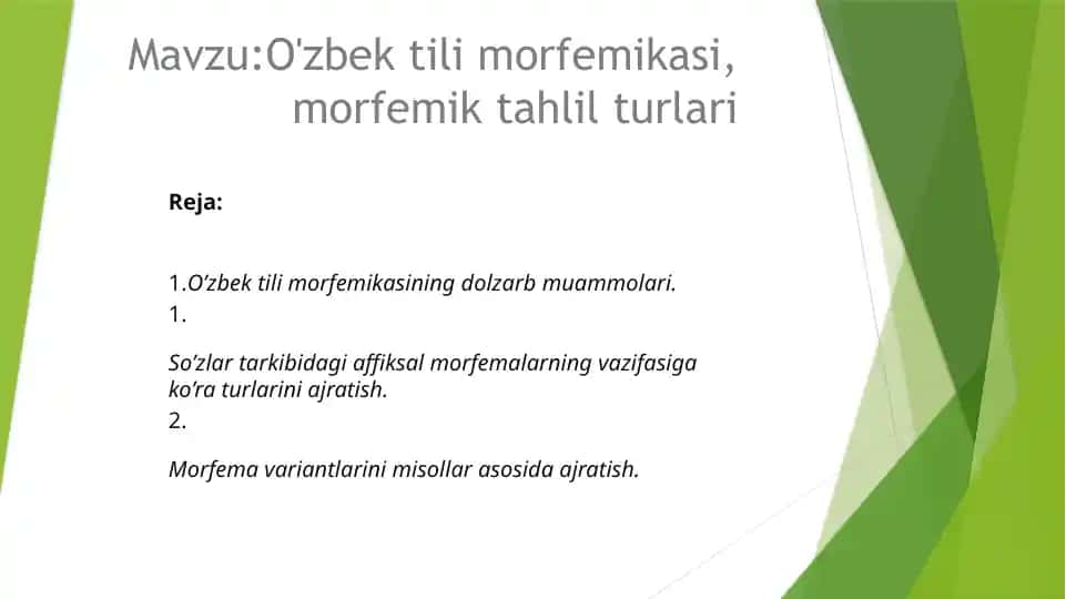 O'zbek tilimorfemikasi