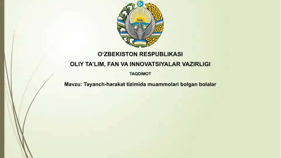 Tayanch-harakat tizimi muammolari bo'lgan bolalar