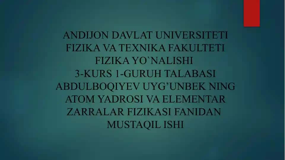 Atomning tushunchasi