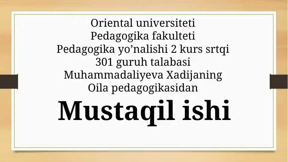 Oilaviy tarbiya