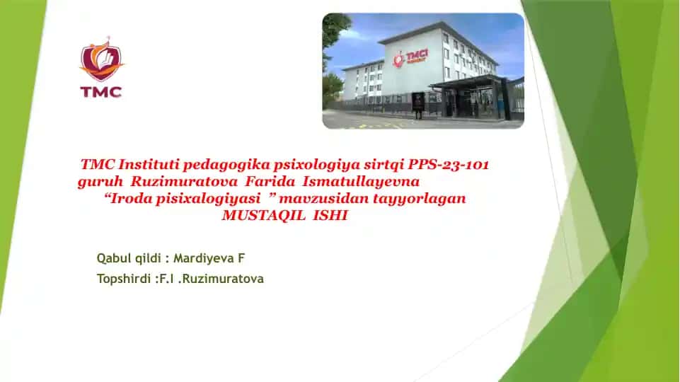 "Irodavi psixologiyasi"