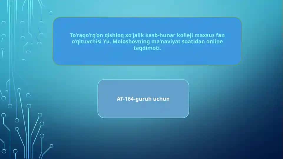 Xotira va qadr mohiyati taqdimoti