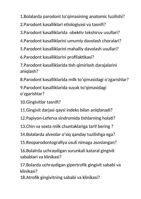 Parodont kasalliklari