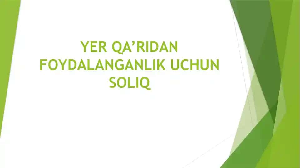 Yer qa’ridan foydalanganlik uchun soliq