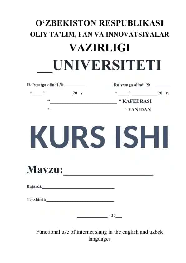 Functional use of internet slang in the english and uzbek languages